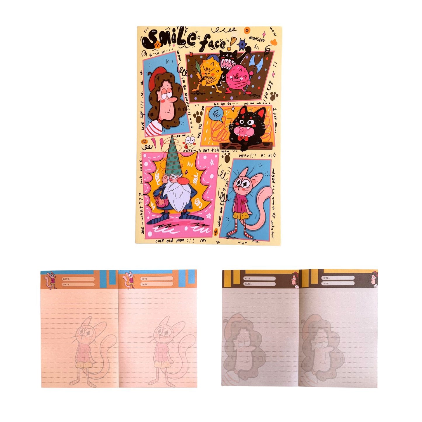 Comic-Style Colorful Lined Notebook - A5 size
