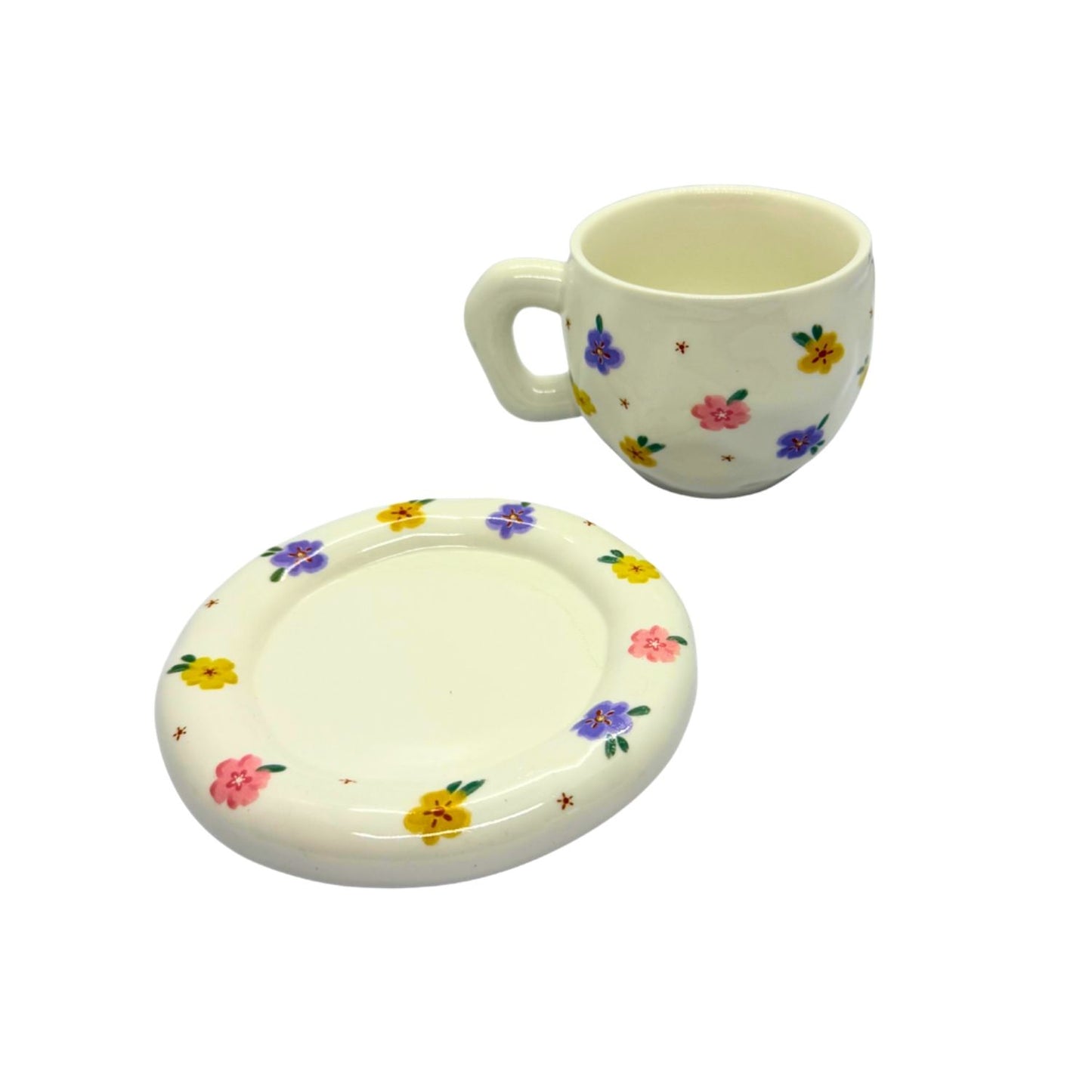 Floral Ceramic Cup - 1 pc