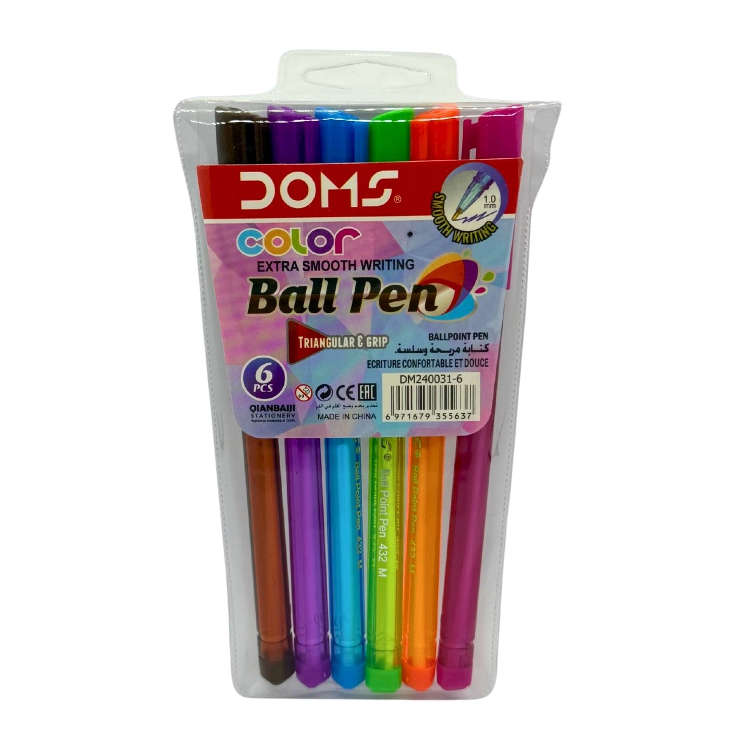 DOMS Color Ball Pen - 6pcs/set