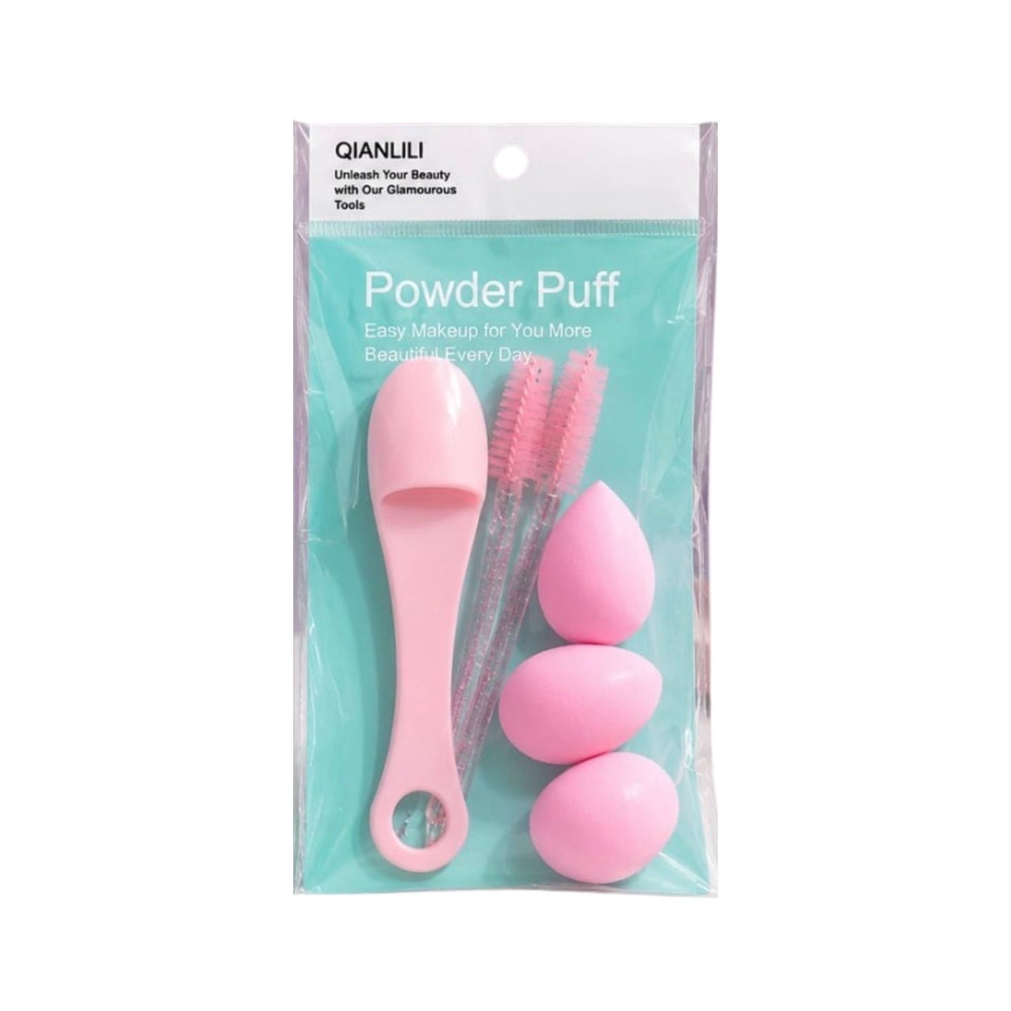 Mini Powder Puffs with Facial Mask Scoop