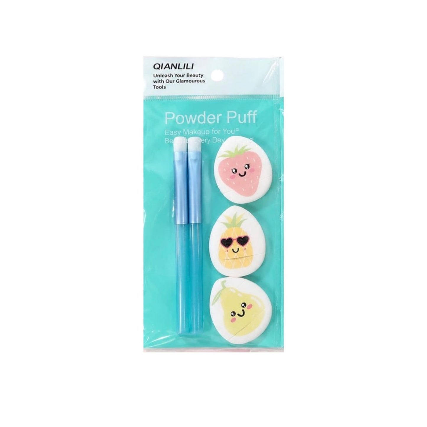 Fruit-Themed Powder Puff & Brush Set