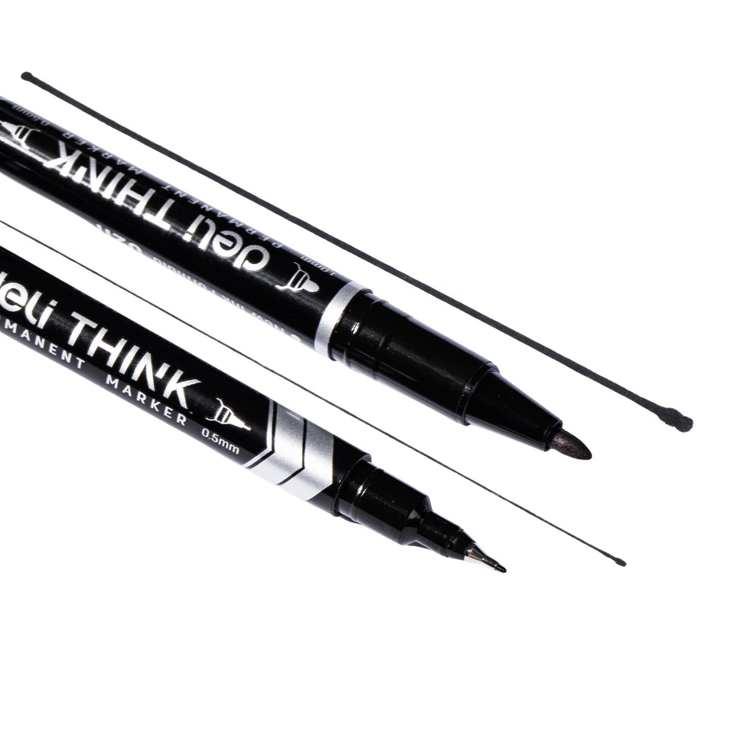 Deli Dual-Tip Permanent Marker 0.5mm ST Fine Tip / 1.0mm Bullet Tip
