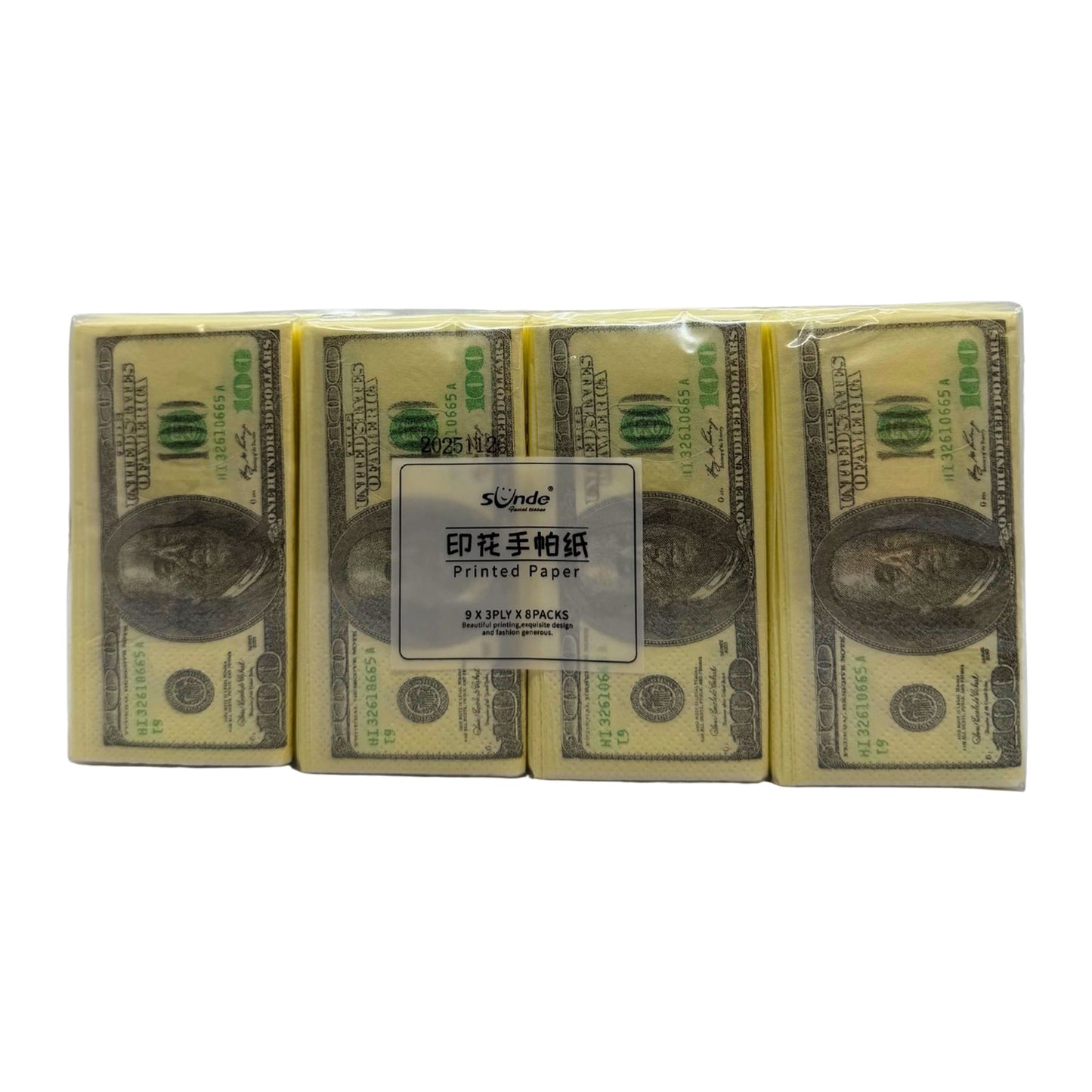 $100 Bill Novelty Paper Napkins - 8 packs