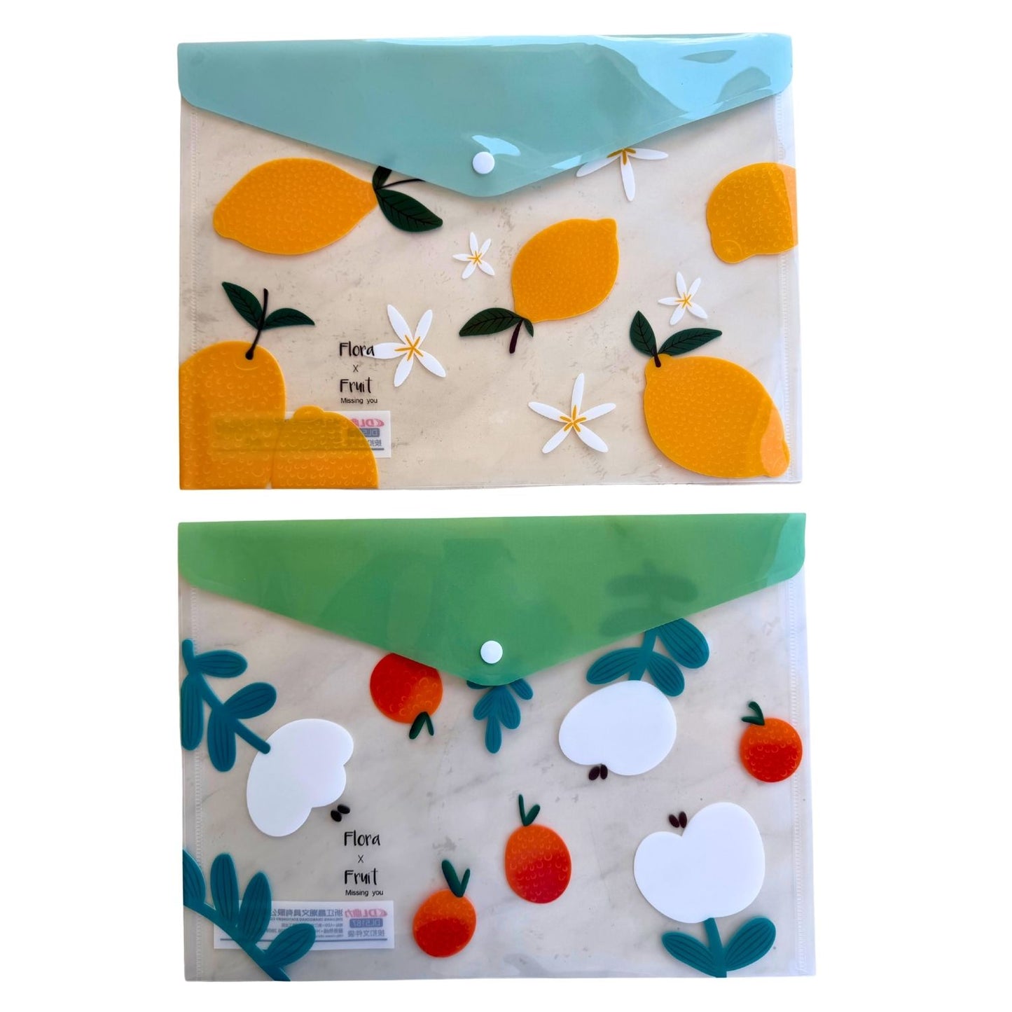 Fruit Snap Button Document Envelopes