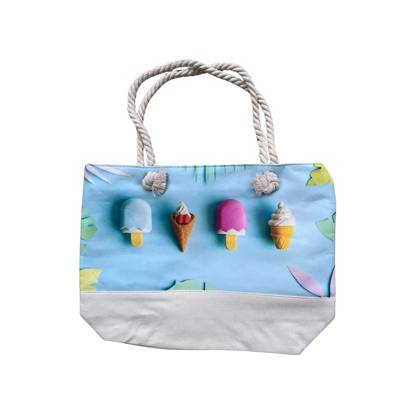 Ice Cream Beach Bag with Zipper