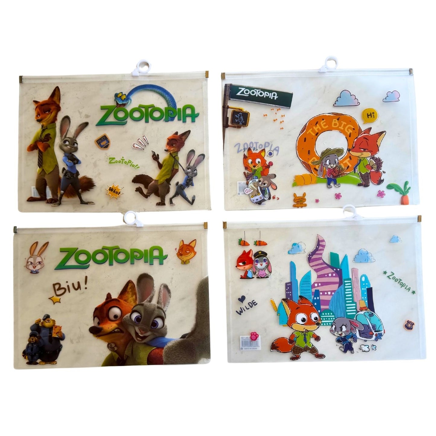 Zootopia Mesh Zipper Document Pouches