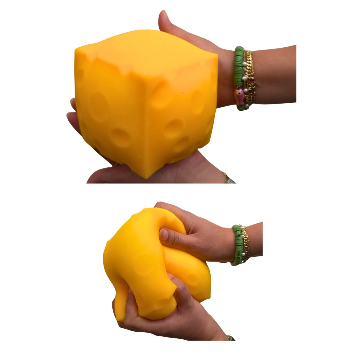 Jumbo Swiss Cheese Block Squishy Toy
