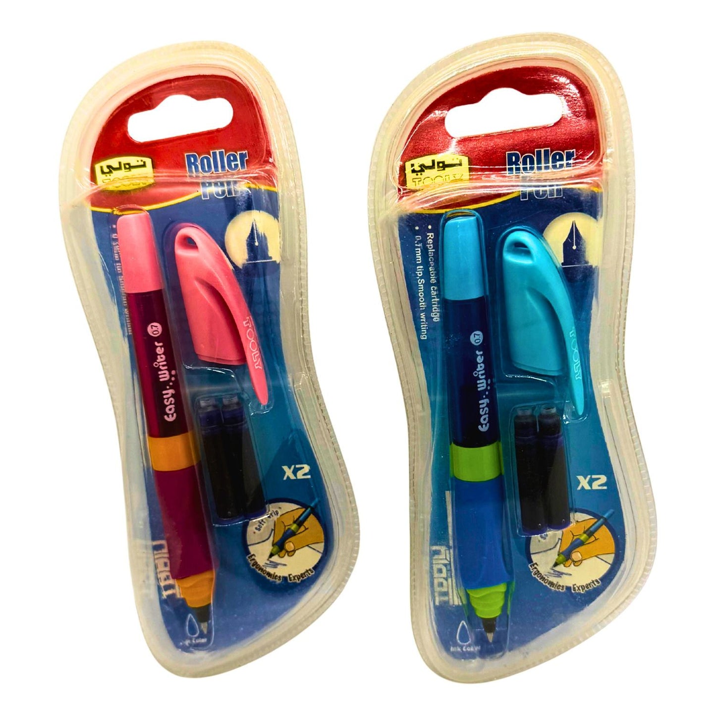 Tooly Refillable Rollerball Pen Set with 2 Ink Cartridges