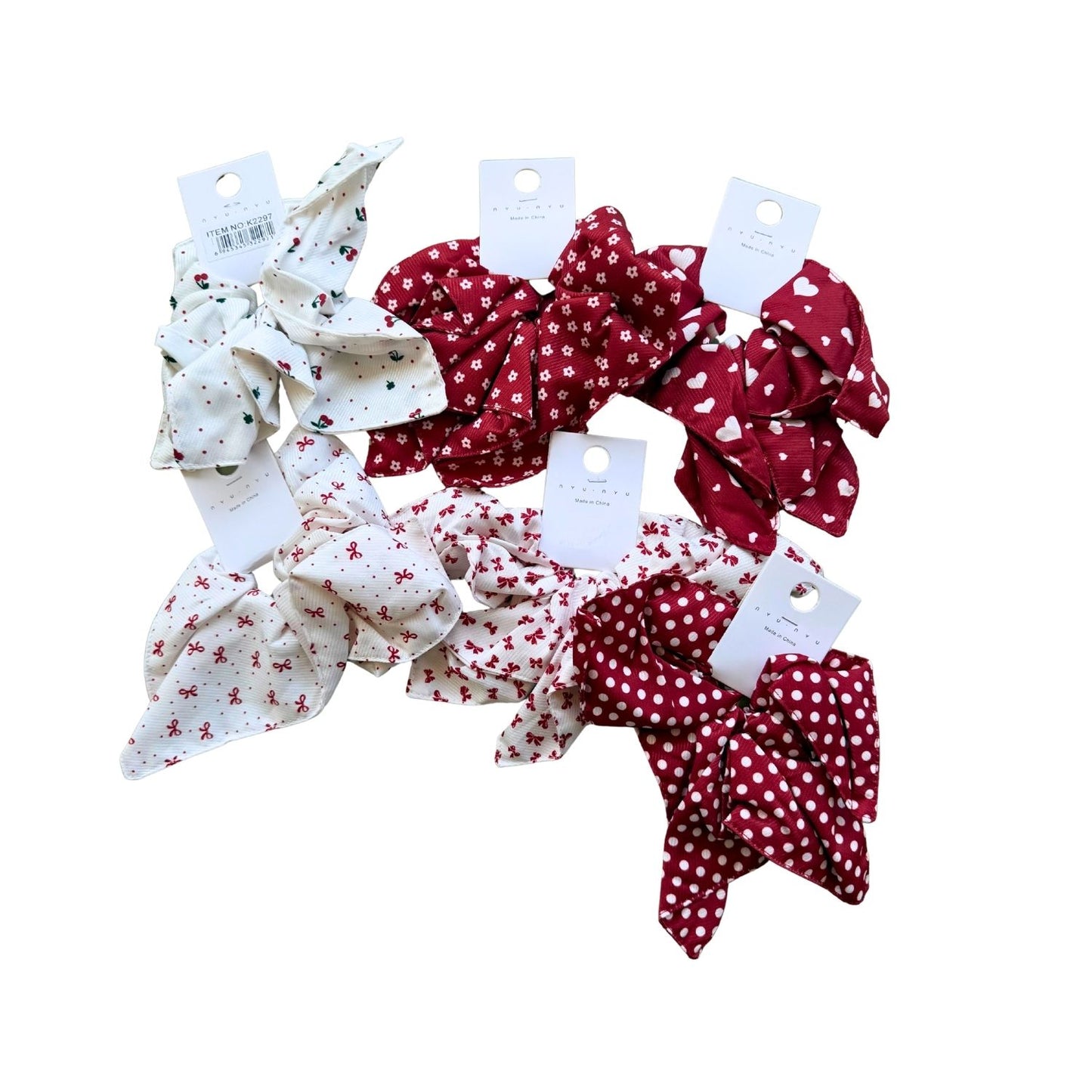 Red Oversized Bow Scrunchies