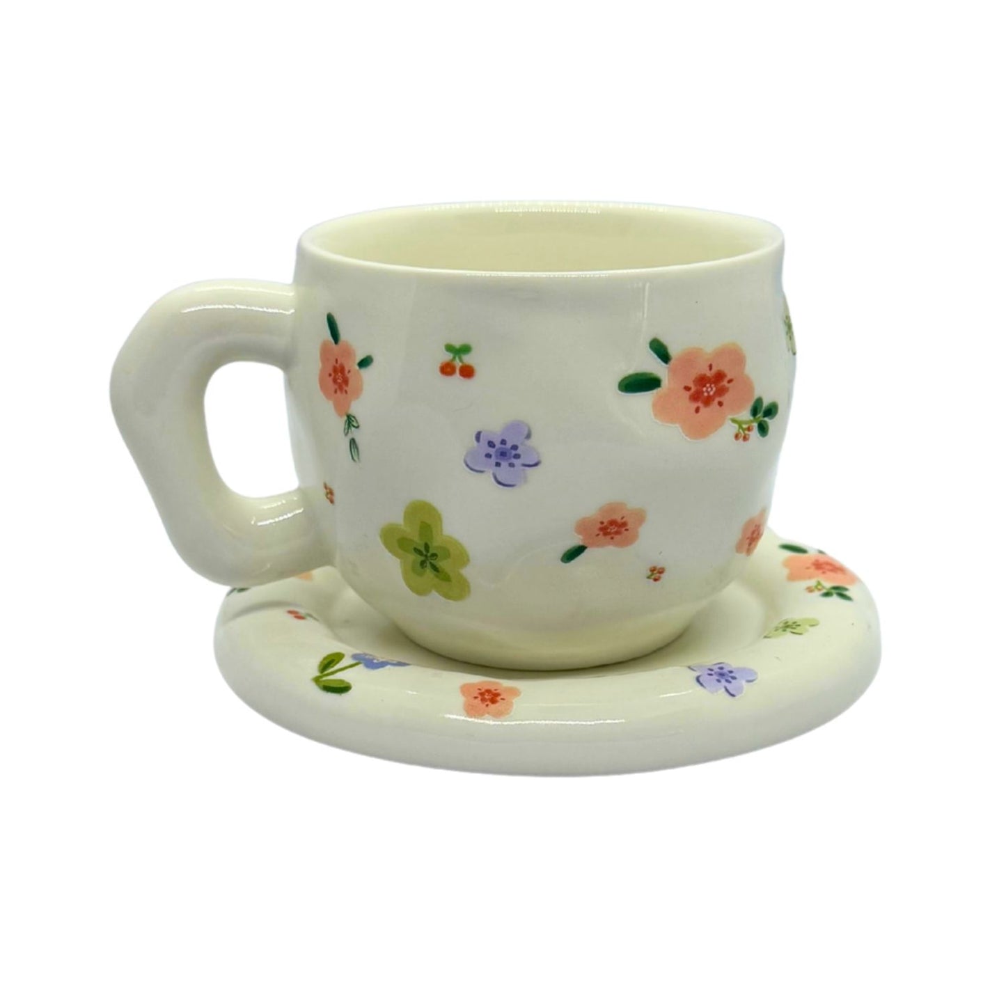 Floral Ceramic Cup - 1 pc