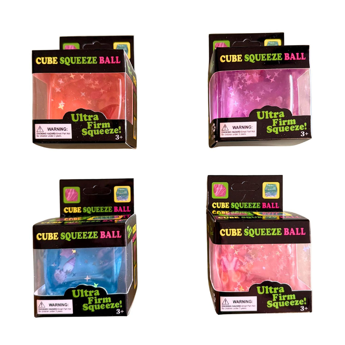 Glitter Seashell Cube Squishy Ball
