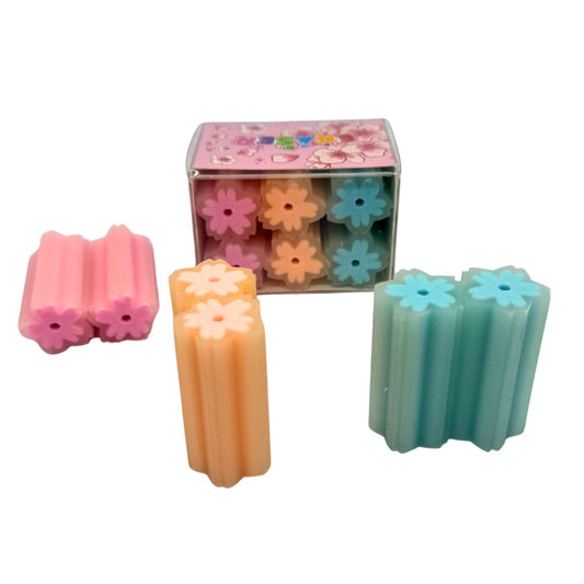 Pastel 3D Floral Erasers