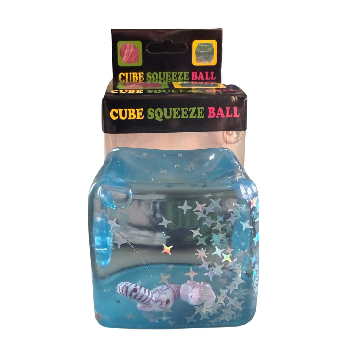 Glitter Seashell Cube Squishy Ball