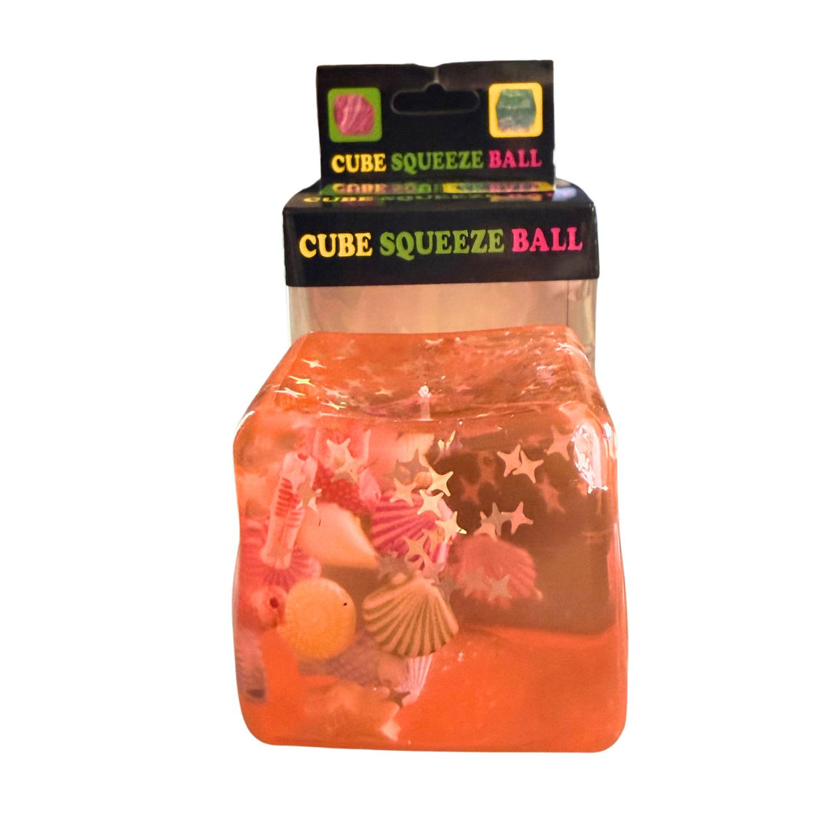Glitter Seashell Cube Squishy Ball