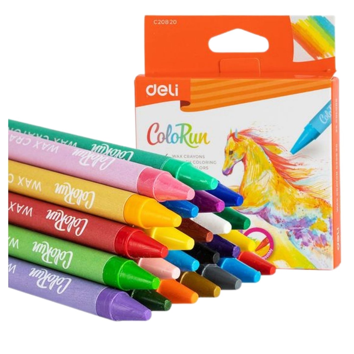 Deli  Smooth Wax Crayons 24 colors