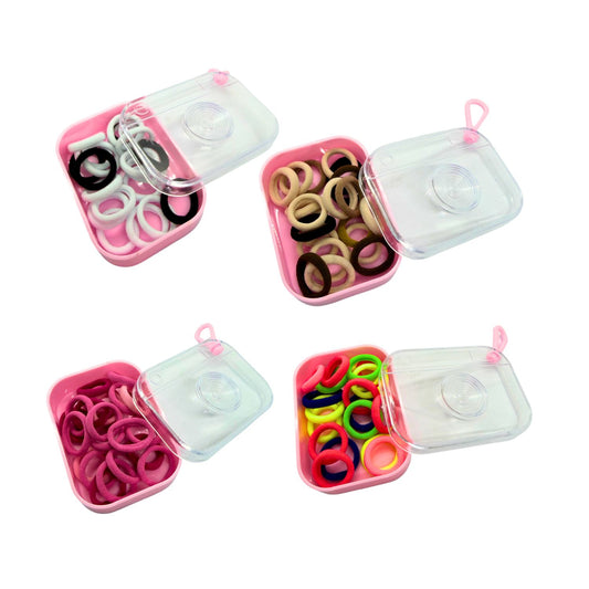 Cotton Hair Elastic with Travel Case