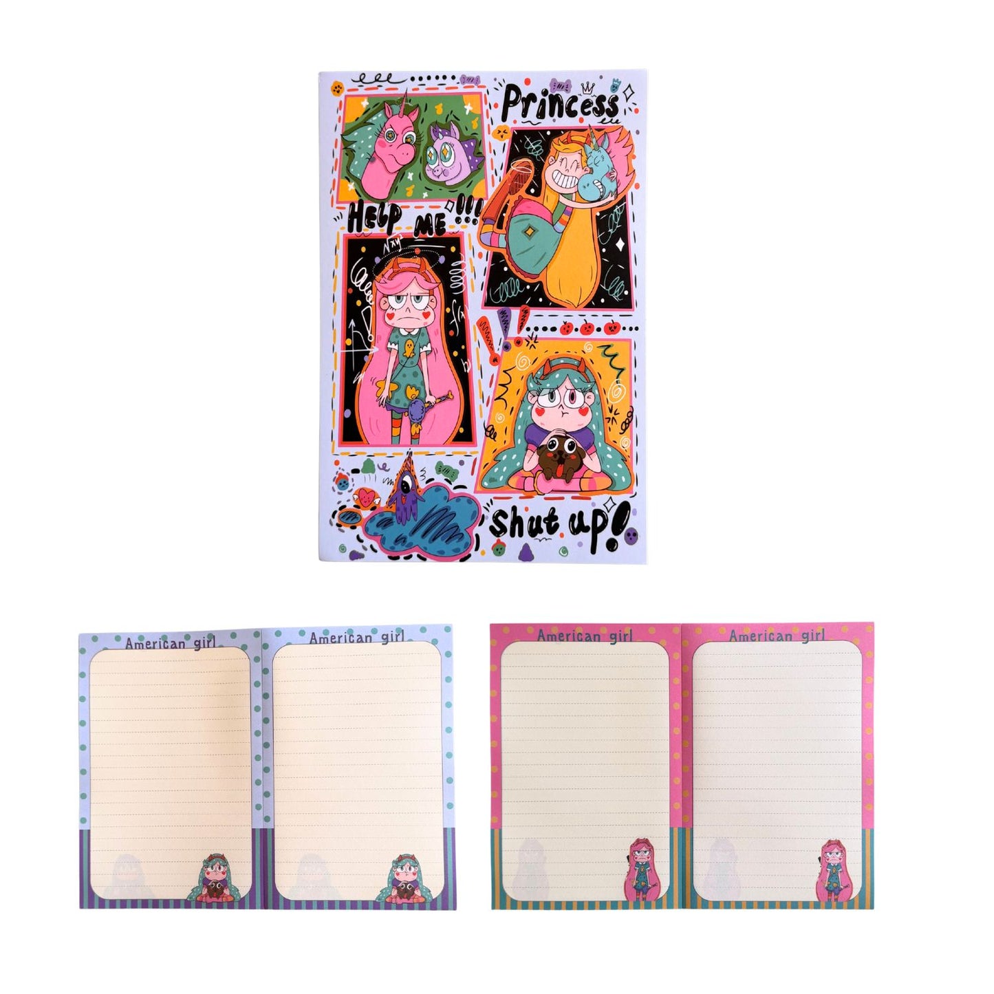 Comic-Style Colorful Lined Notebook - A5 size