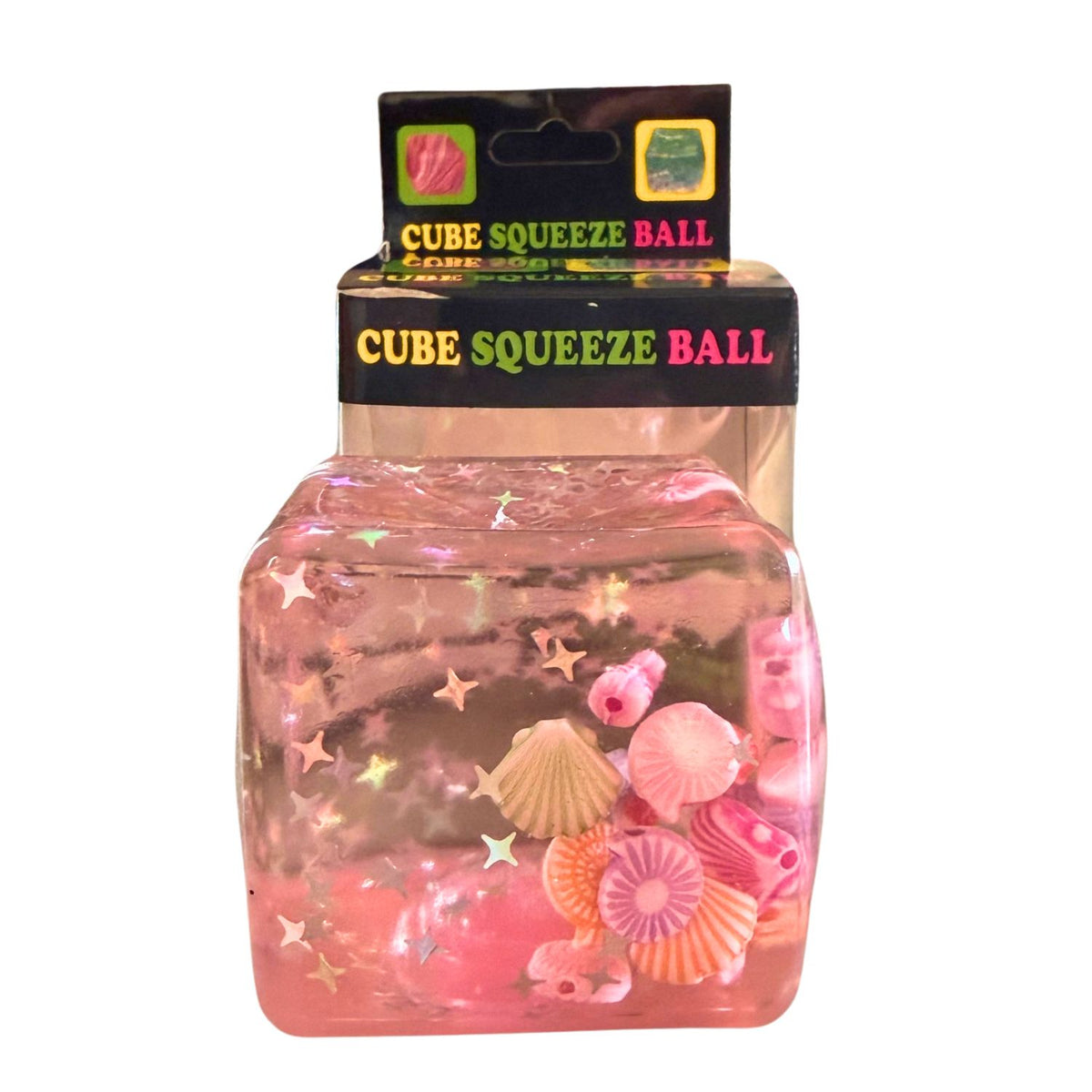 Glitter Seashell Cube Squishy Ball
