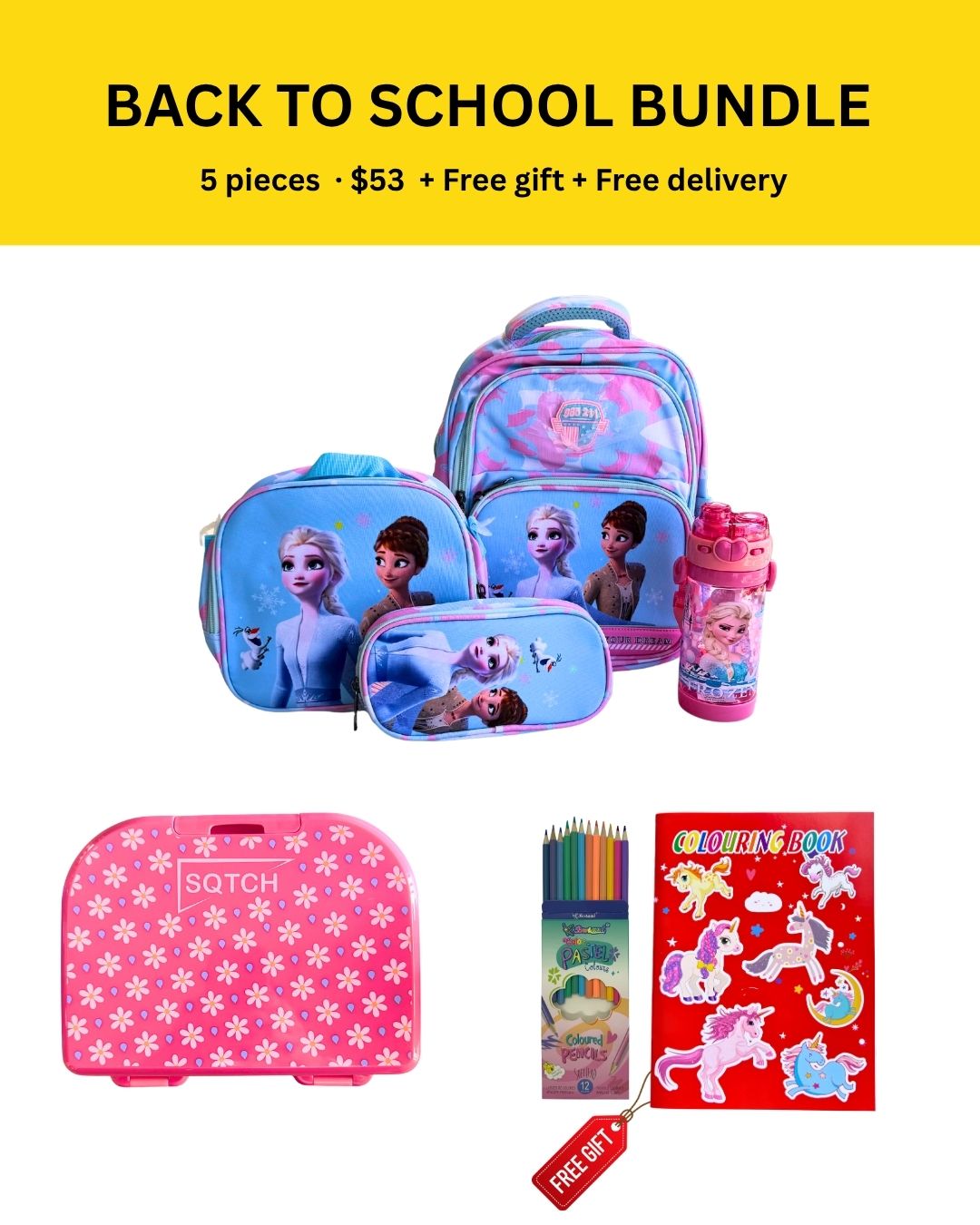 Frozen 5-Piece Back-To-School Complete Bundle