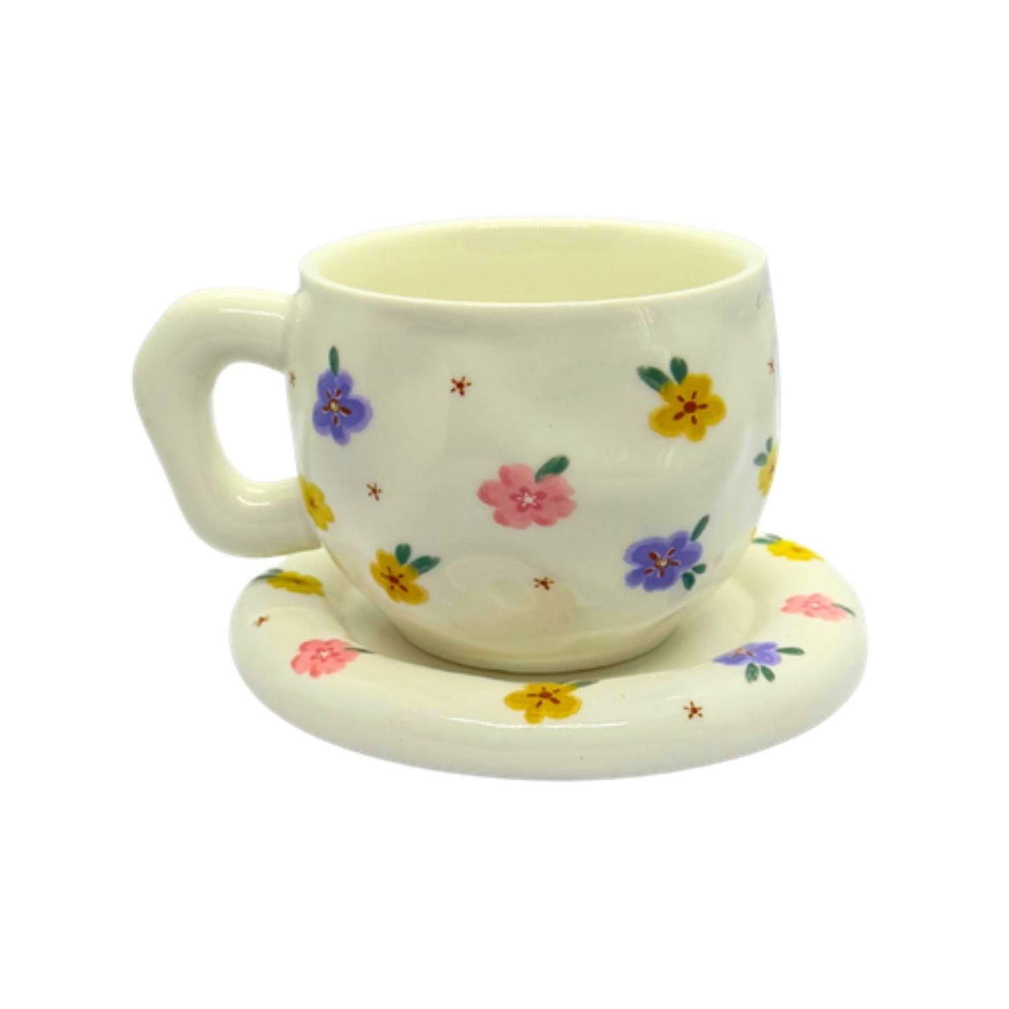 Floral Ceramic Cup - 1 pc