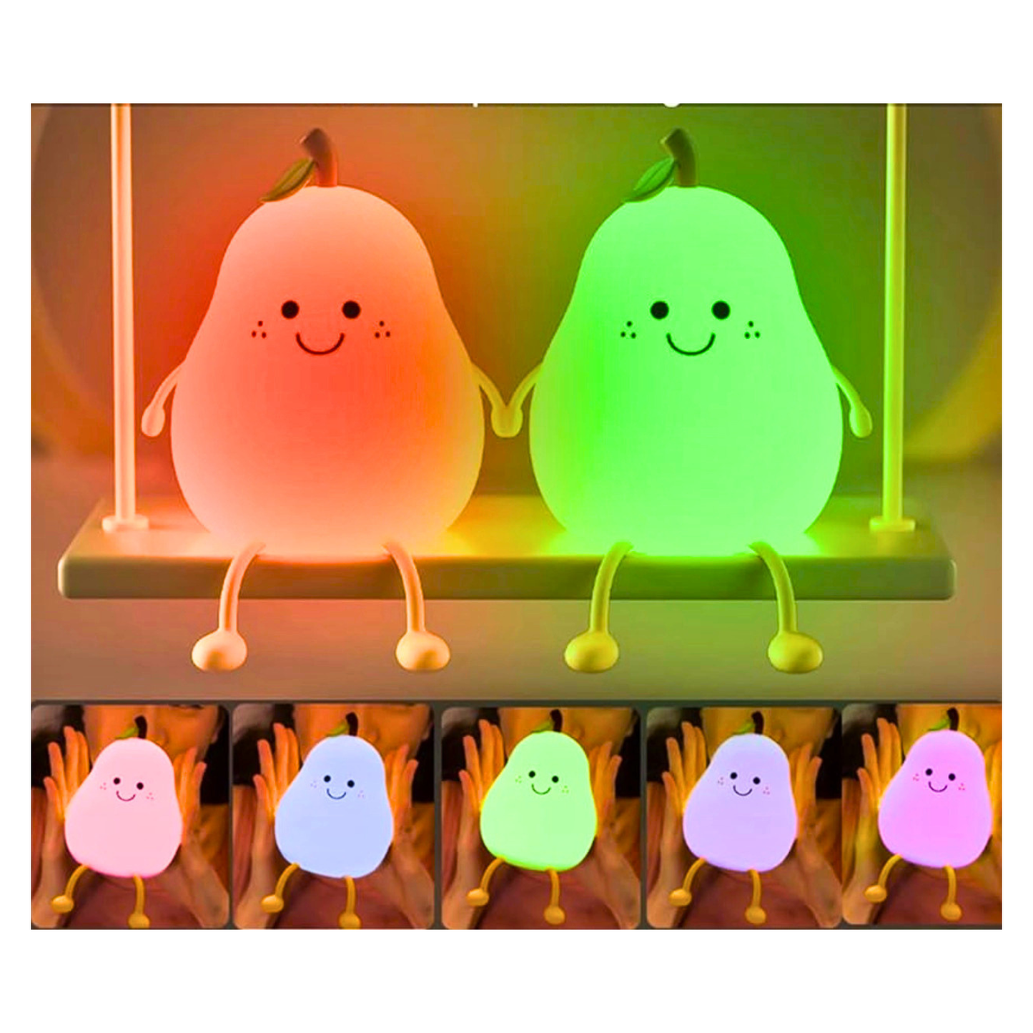 Silicone Pear Night Light