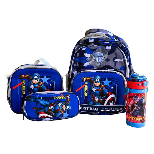 Captain America 4-Piece Complete School Bag Set