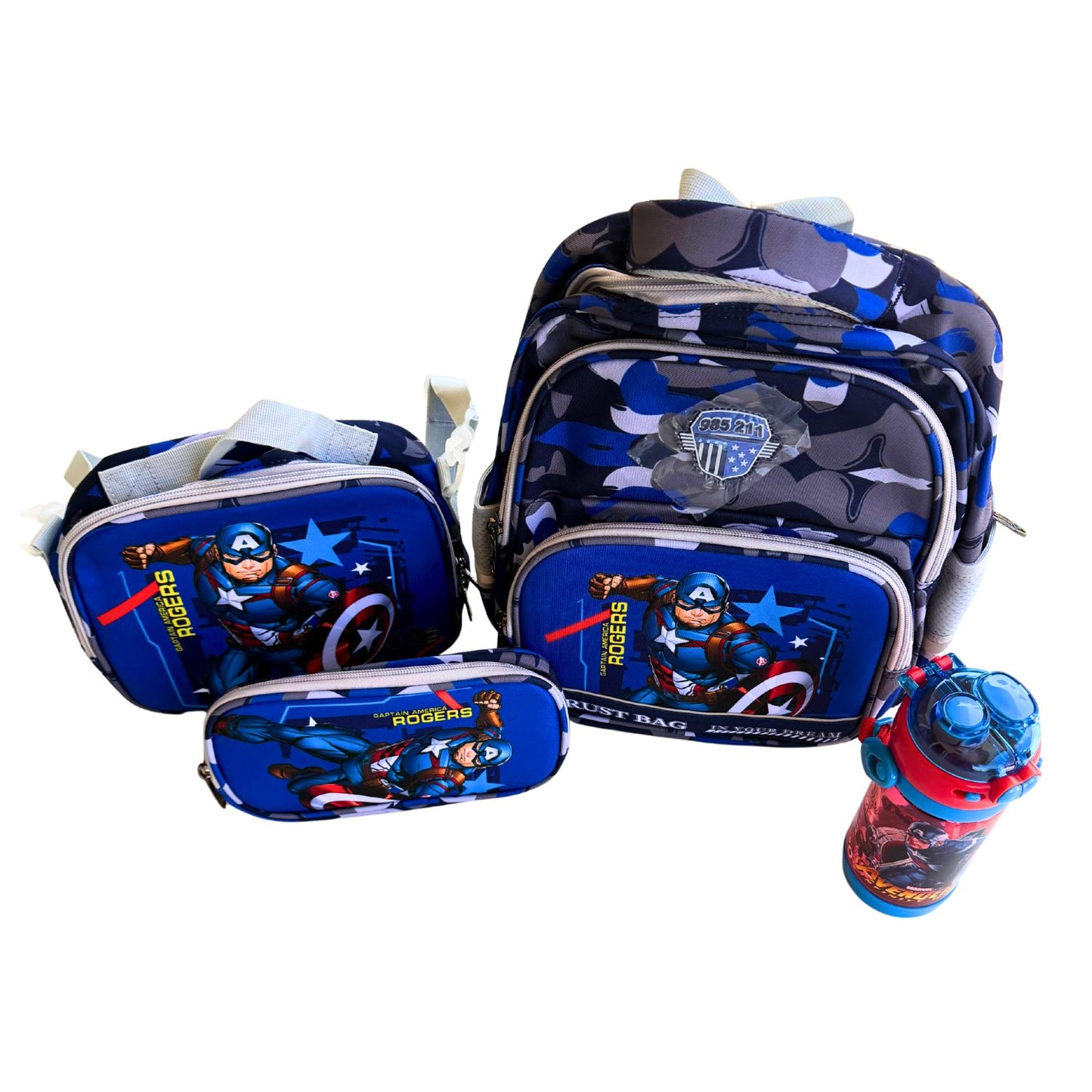 Captain America 4-Piece Complete School Bag Set