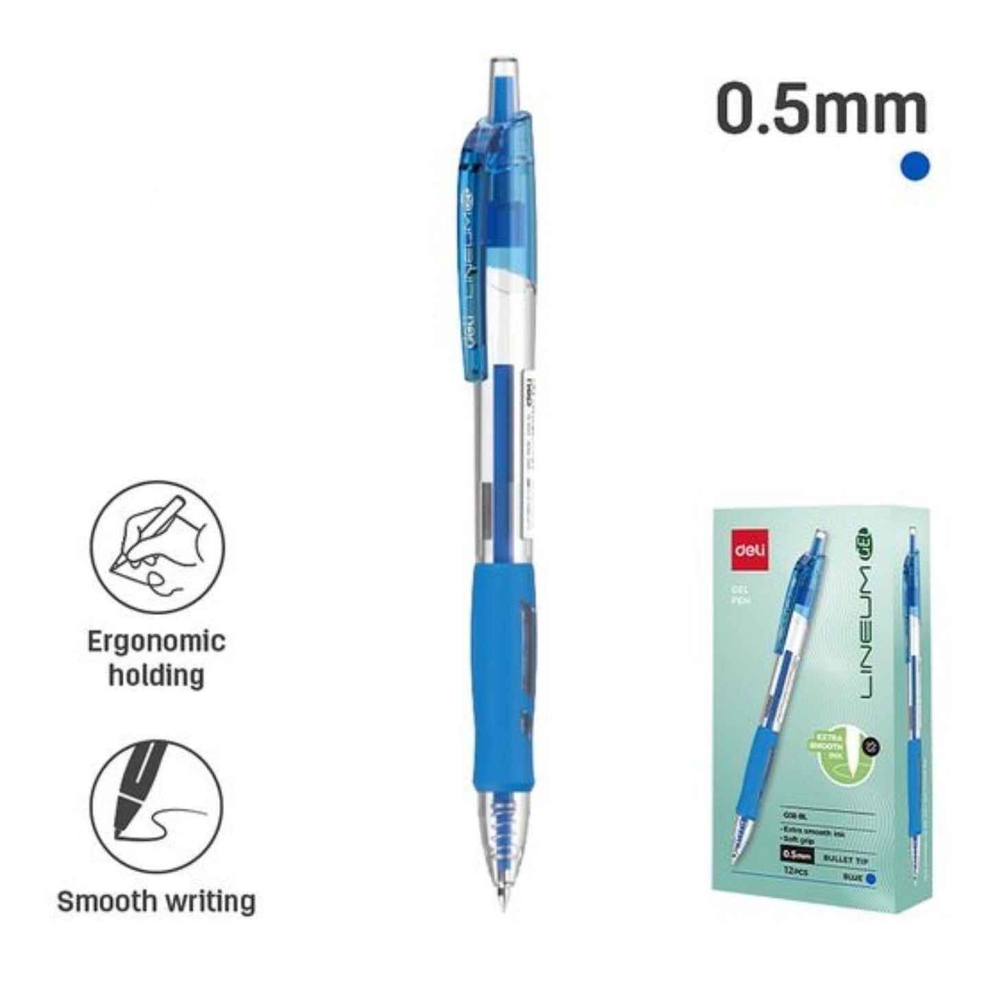 Deli Gel Pen 0.5mm Bullet Tip 2pcs/set
