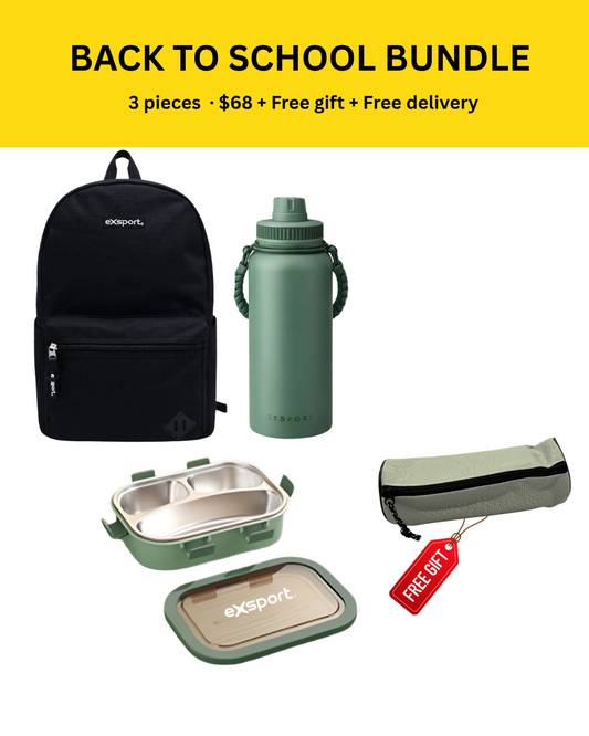 Exsport Modern Olive & Sage 3-Piece Back-To-School Premium Bundle