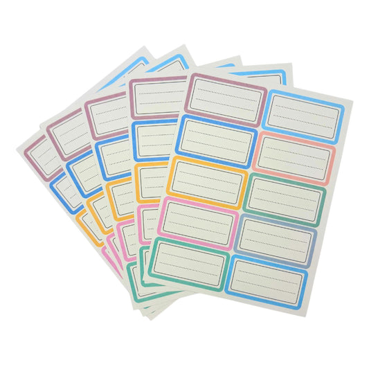 Pastel Colorful Name Tag Stickers 5pcs/set