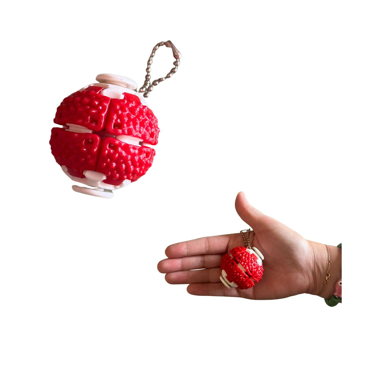 Litchi 3D Fidget Ball Keychain