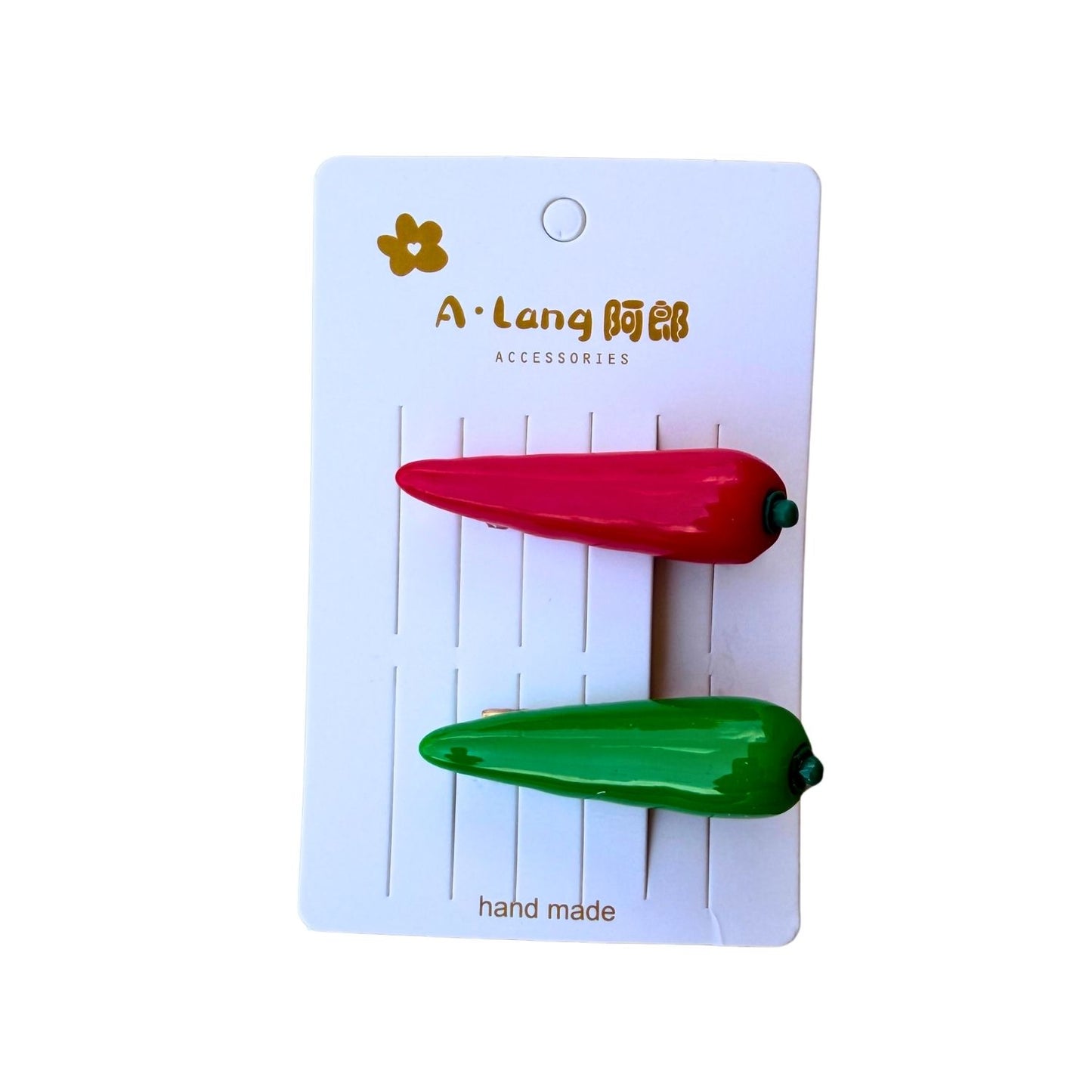 Quirky Chili Pepper Hair Clip - 2pcs/set