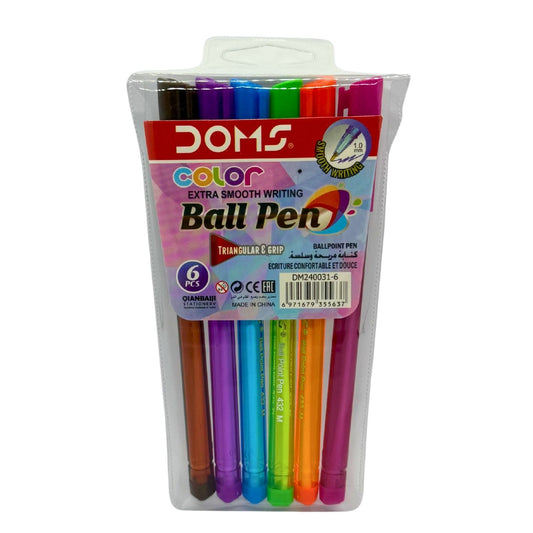 DOMS Color Ball Pen - 6pcs/set