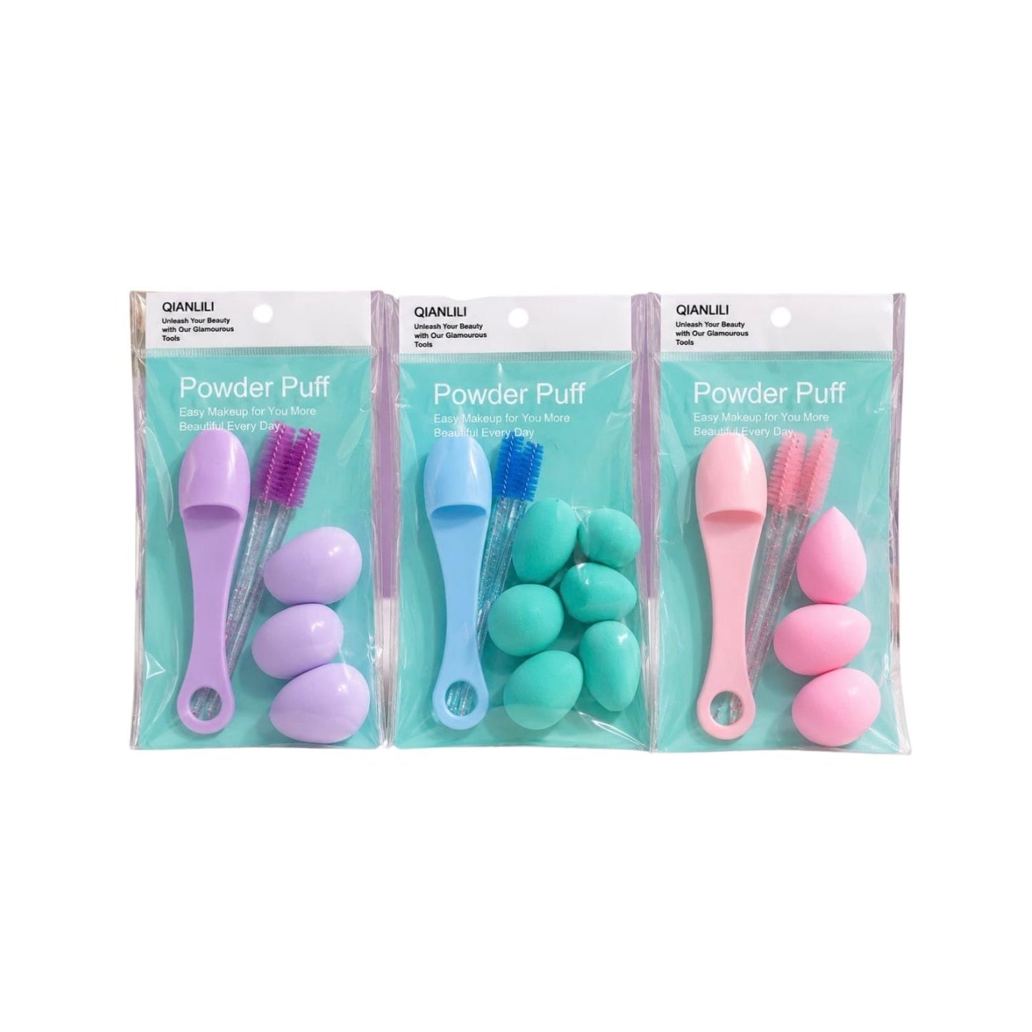 Mini Powder Puffs with Facial Mask Scoop