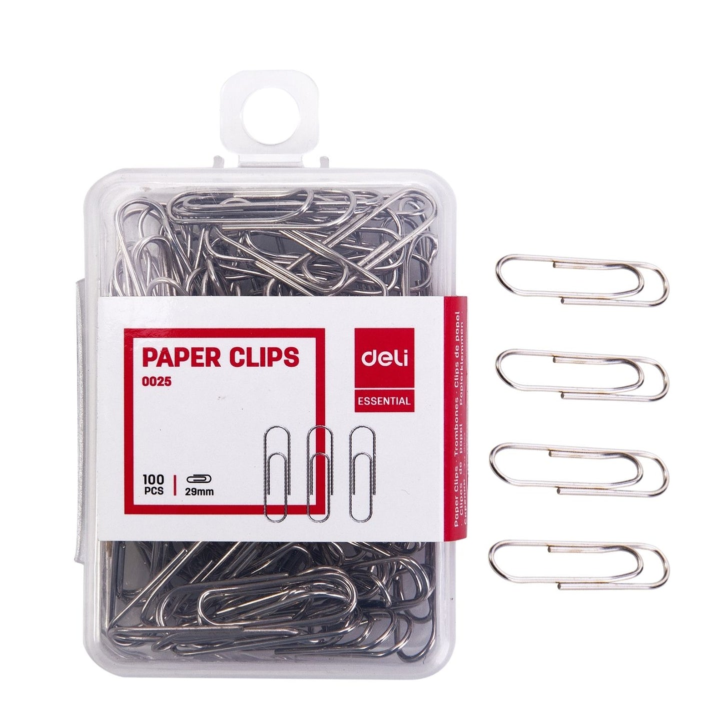 Deli Silver Paper Clips  100pcs/ Pack