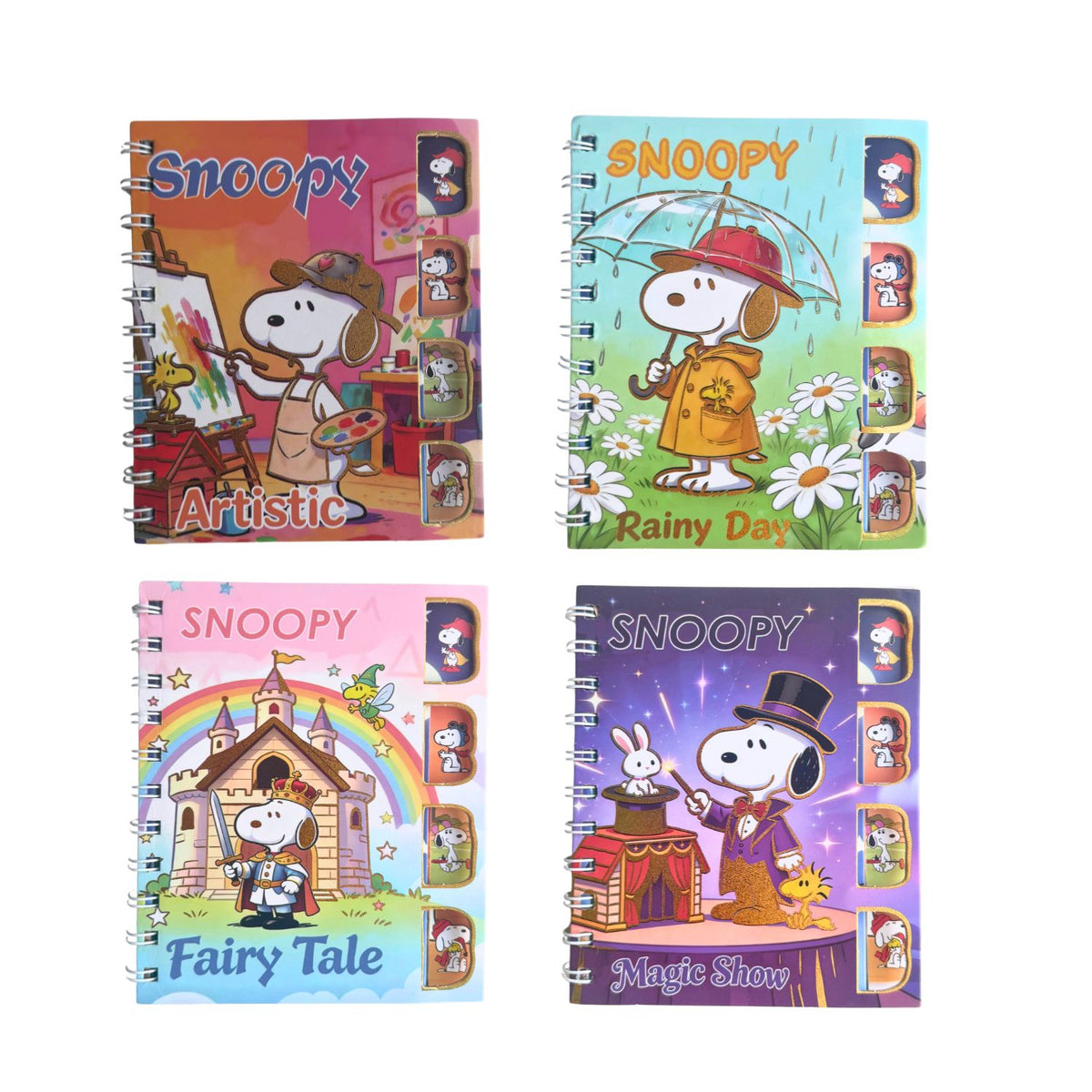 Snoopy Tabbed Multi-Subject Spiral Notebooks
