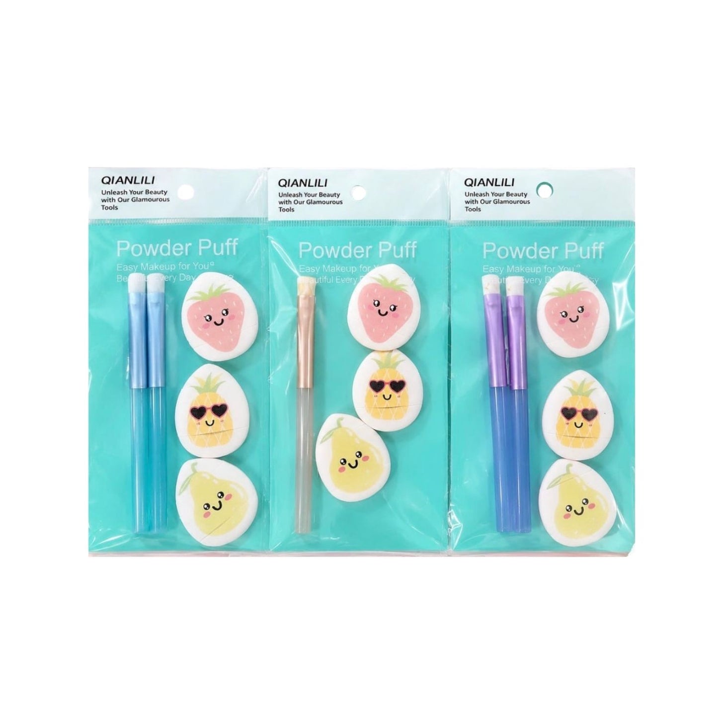 Fruit-Themed Powder Puff & Brush Set