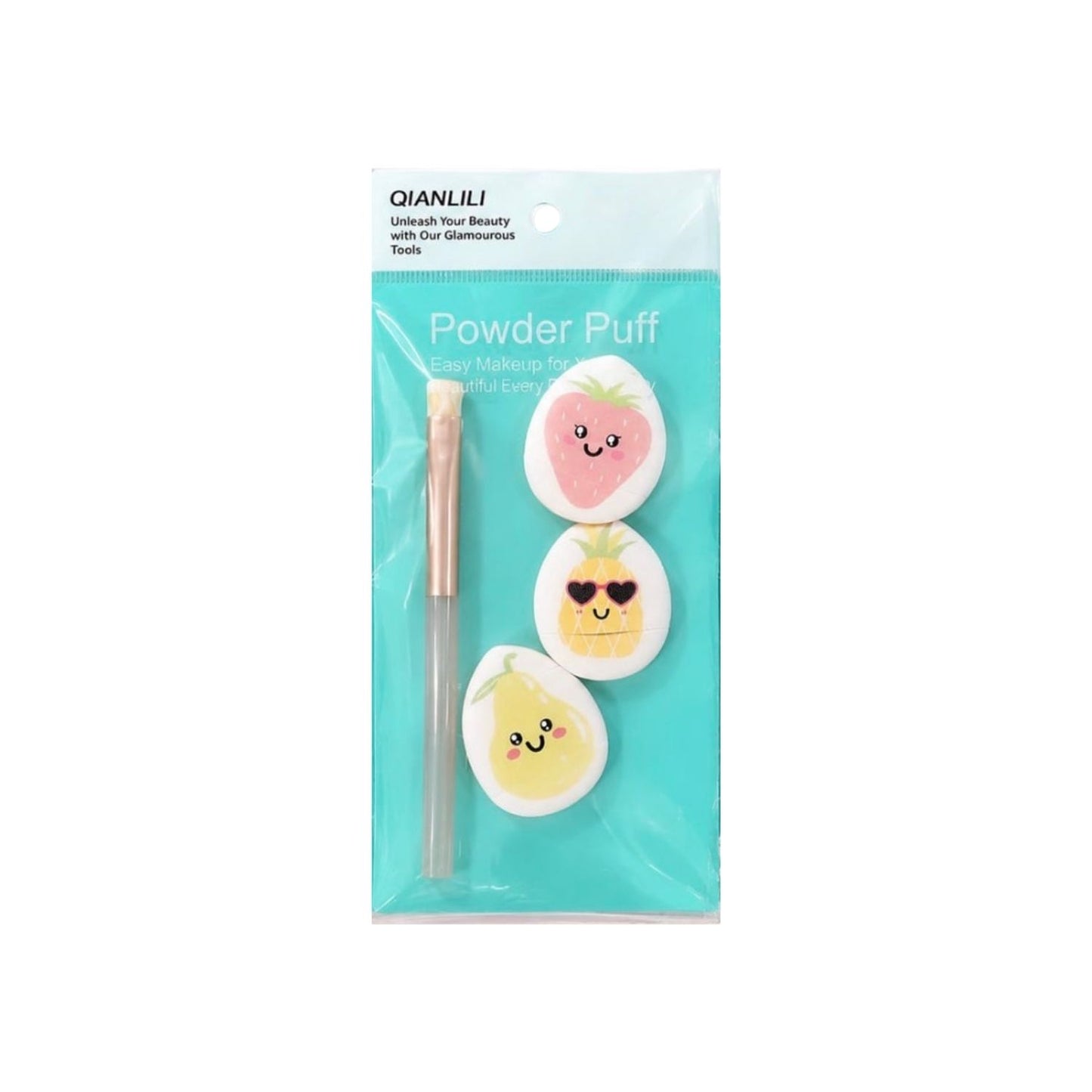 Fruit-Themed Powder Puff & Brush Set