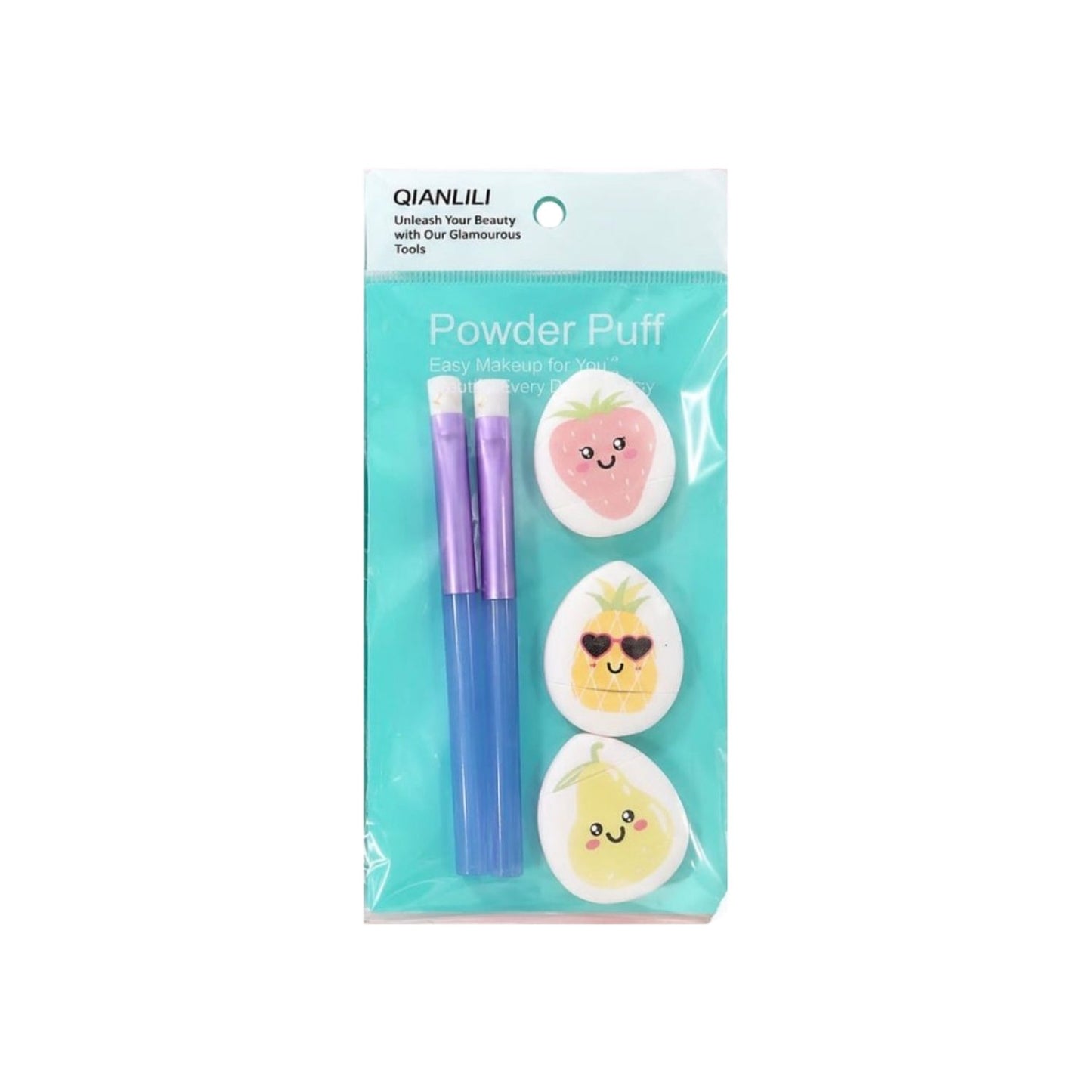 Fruit-Themed Powder Puff & Brush Set