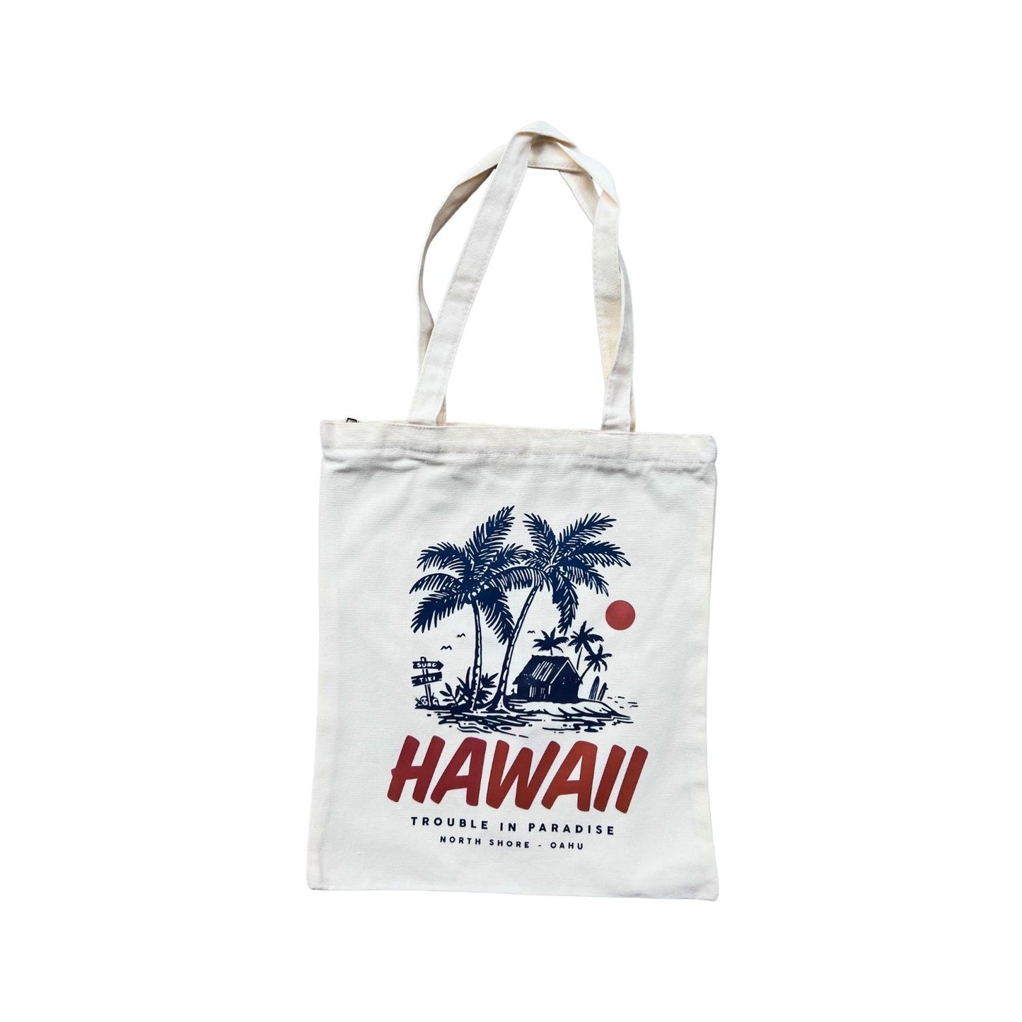 Wanderlust Canvas Tote with Zipper
