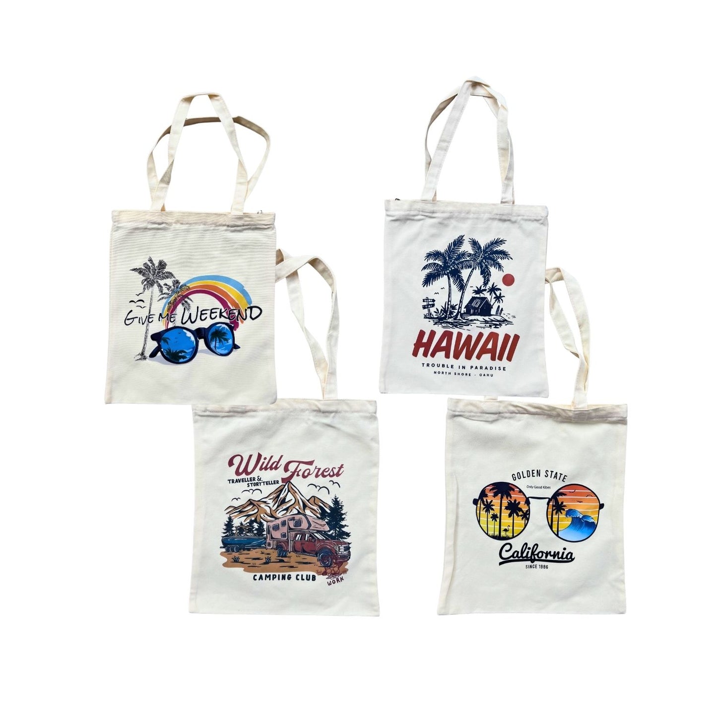 Wanderlust Canvas Tote with Zipper
