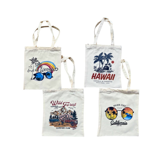 Wanderlust Canvas Tote with Zipper