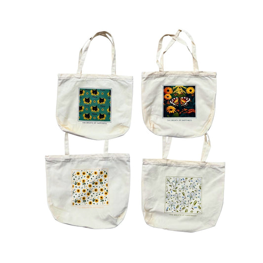 The Breath of Happiness Tote Bags with Zipper