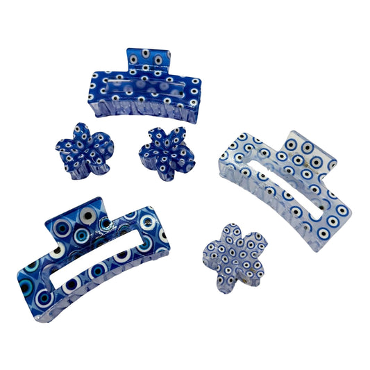 Evil Eye Crochet Hair Clip - 3pcs/set