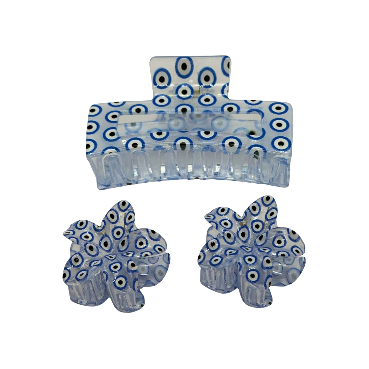 Evil Eye Crochet Hair Clip - 3pcs/set