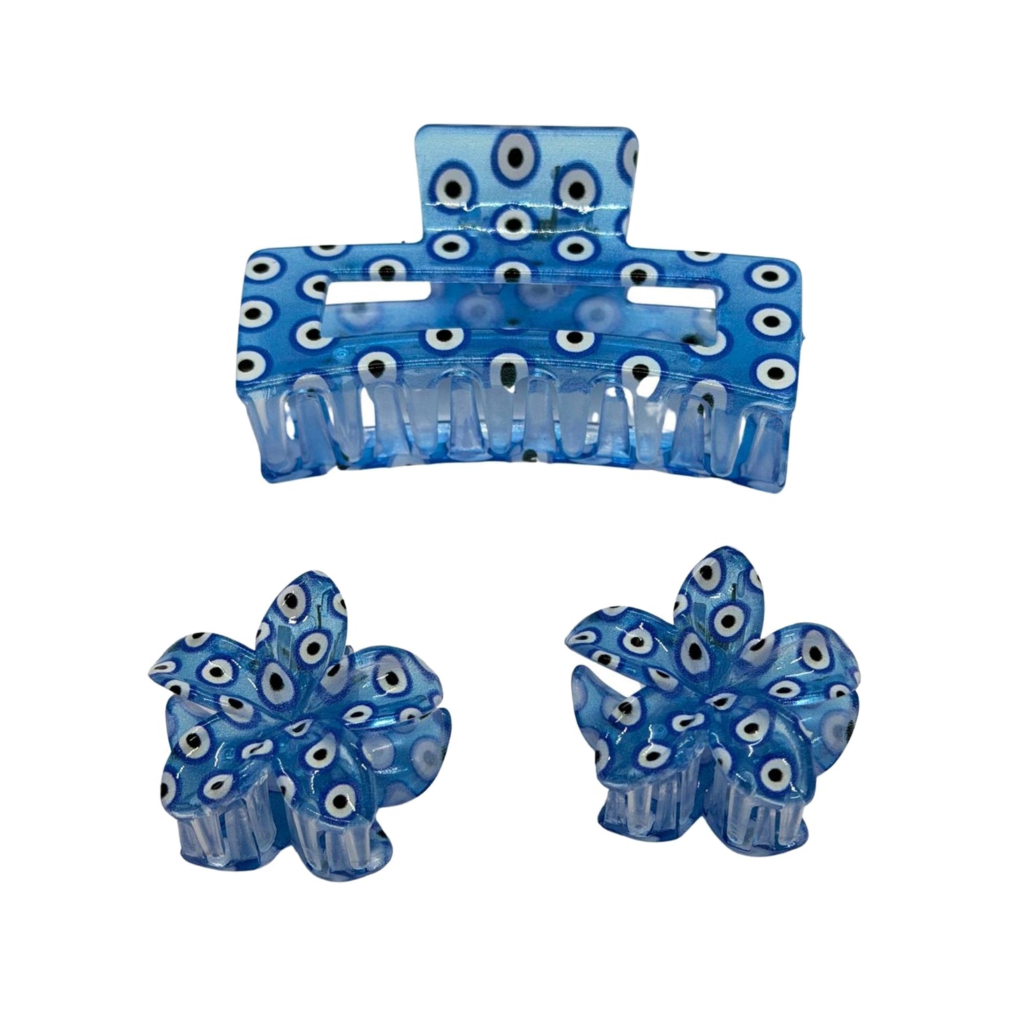 Evil Eye Crochet Hair Clip - 3pcs/set
