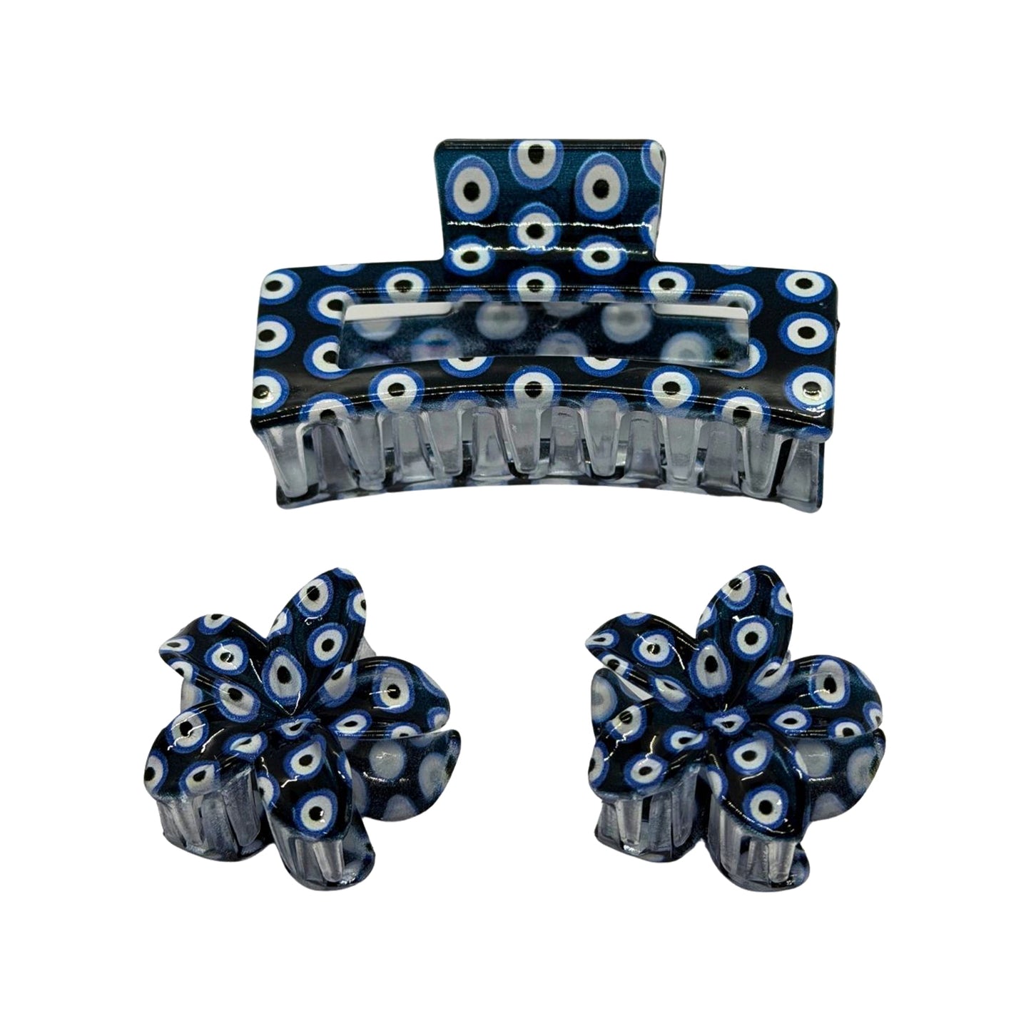 Evil Eye Crochet Hair Clip - 3pcs/set