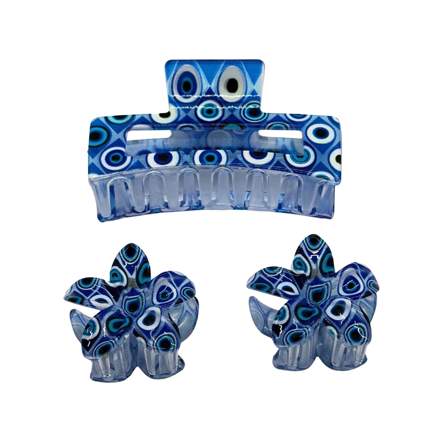Evil Eye Crochet Hair Clip - 3pcs/set