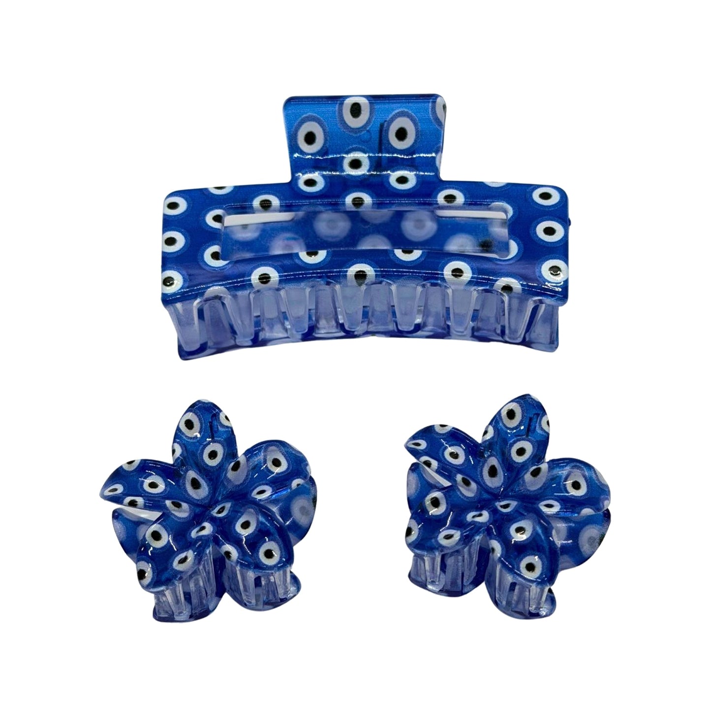 Evil Eye Crochet Hair Clip - 3pcs/set