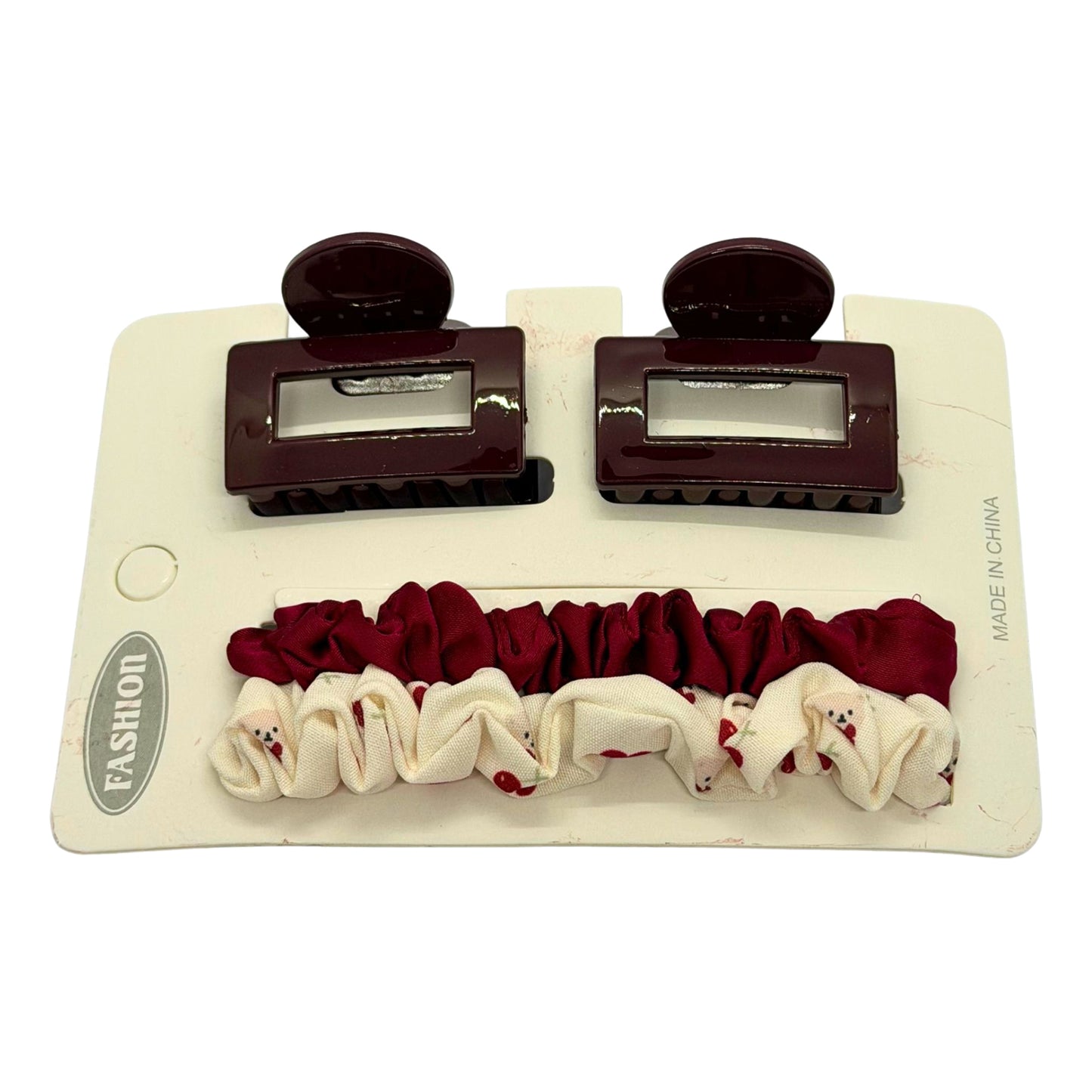 Red cherry hairclips